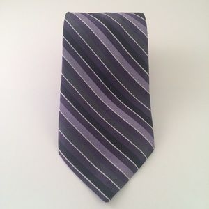Perry Ellis Purple Black Striped Men's Tie